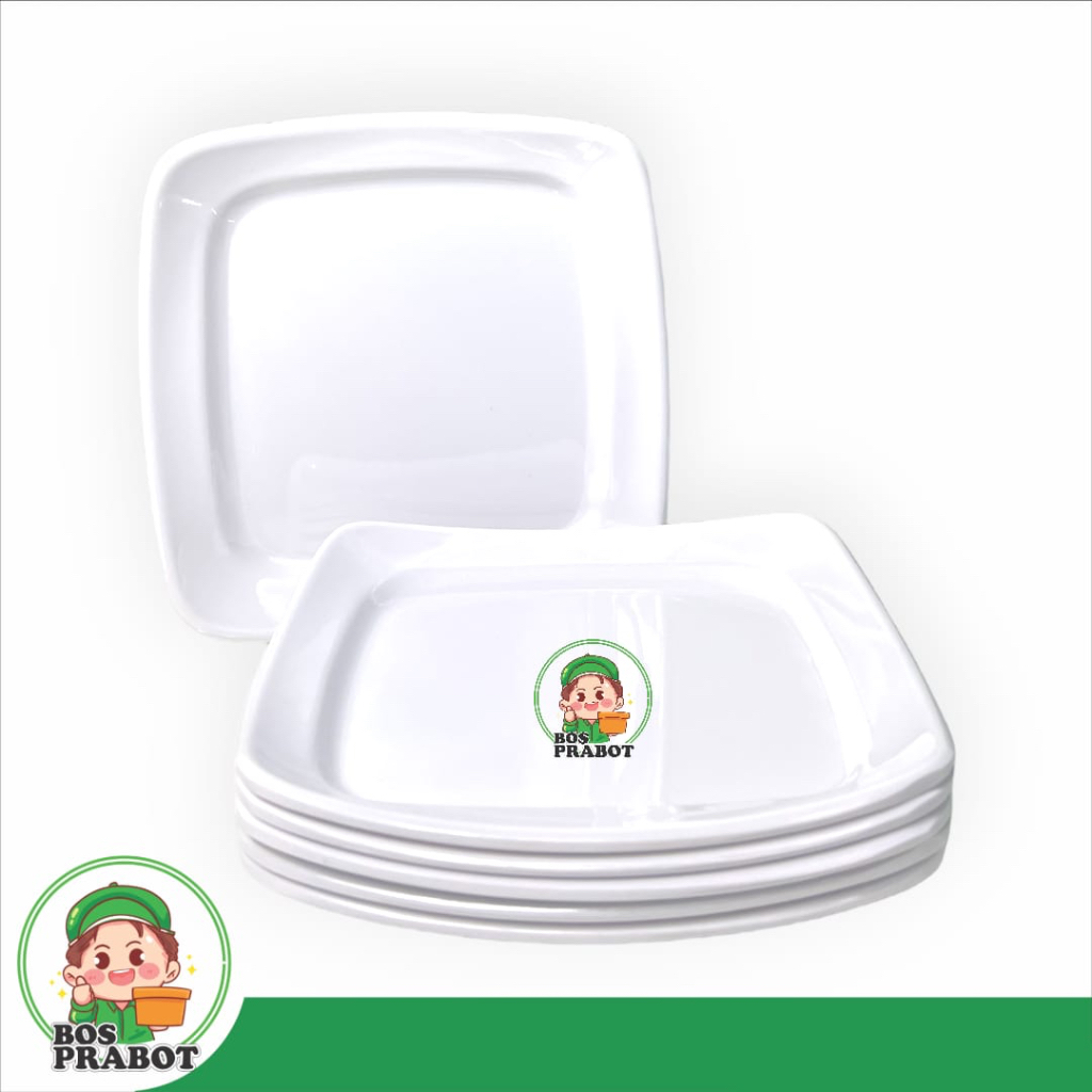 1 LUSIN PIRING SUSHI KOTAK KECIL 6 INCH | PIRING MELAMIN GAYA JEPANG | PIRING MELAMIN SEGI 6 INCH