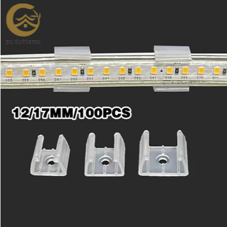 100PCS Dudukan Lampu Neon Klem Lampu Neon Braket Klem Neon Flexible Dudukan Neon Flex Led 12mm klem 