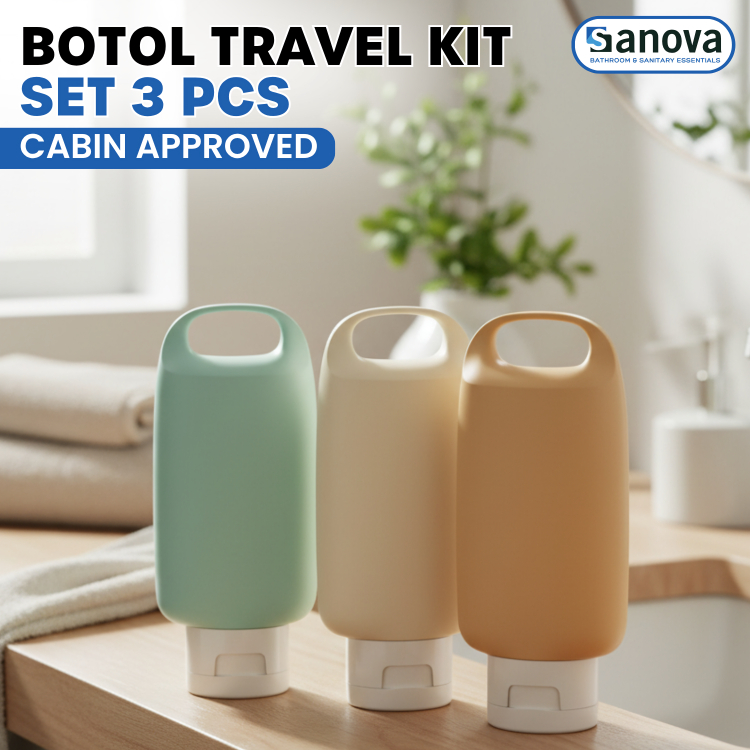 Botol Travel Kit Set 3 Pcs Toiletries Travel Kit Botol Lotion Sabun Cair Travel Bottle Set