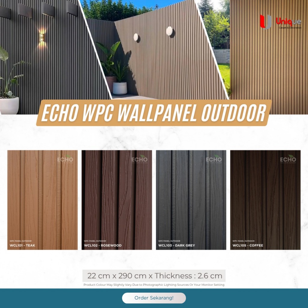 Wallpanel Outdoor Motif Kayu / Dekorasi Dinding Modern / Kisi Kisi Wood Panel Dinding / Pagar / WPC 