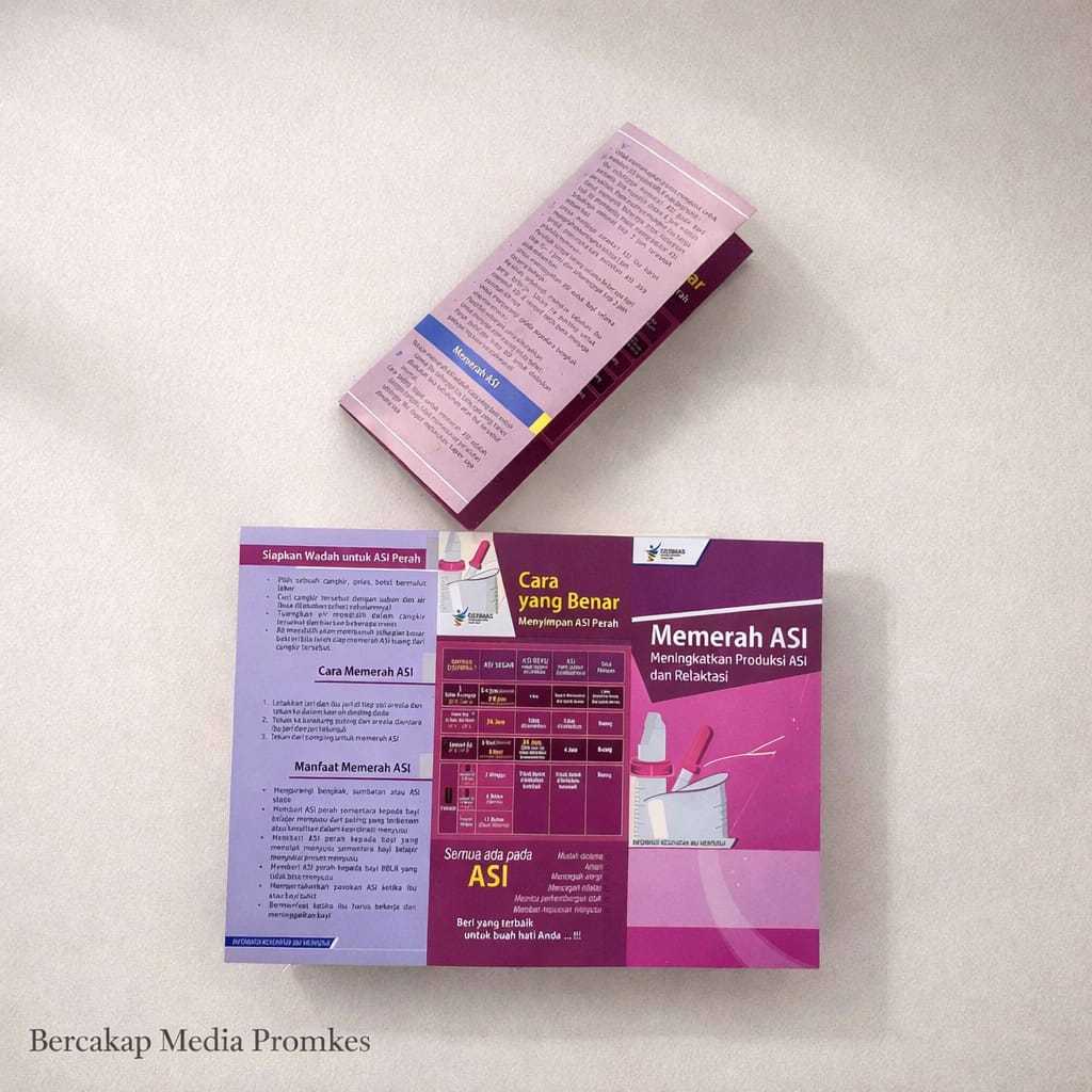 Leaflet / Brosur Cara Memerah ASI dan Cara Menyimpan ASI, Brosur ASI EKSKLUSIF Full color