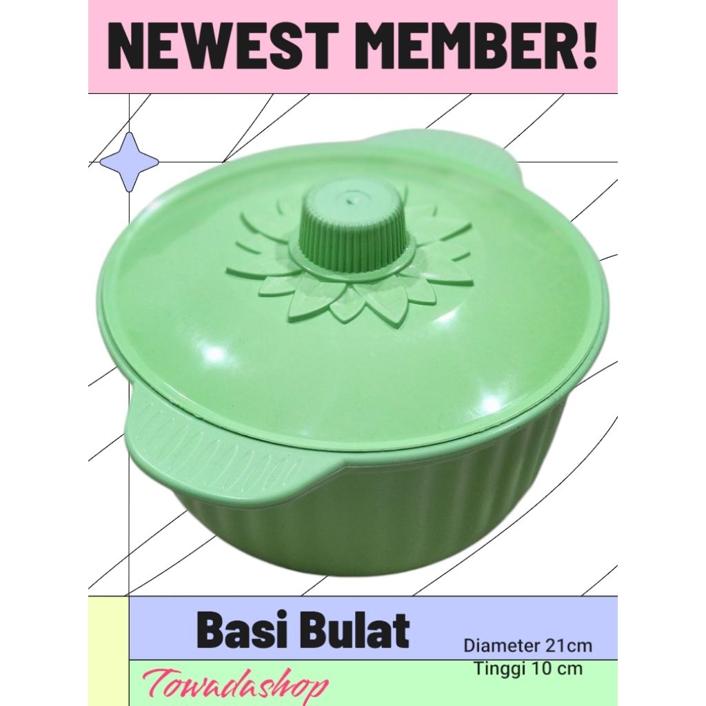 Wadah Saji Basi Bulat Besar tempat sayur plastik prasmanan mangkok bulat basi sop plastik