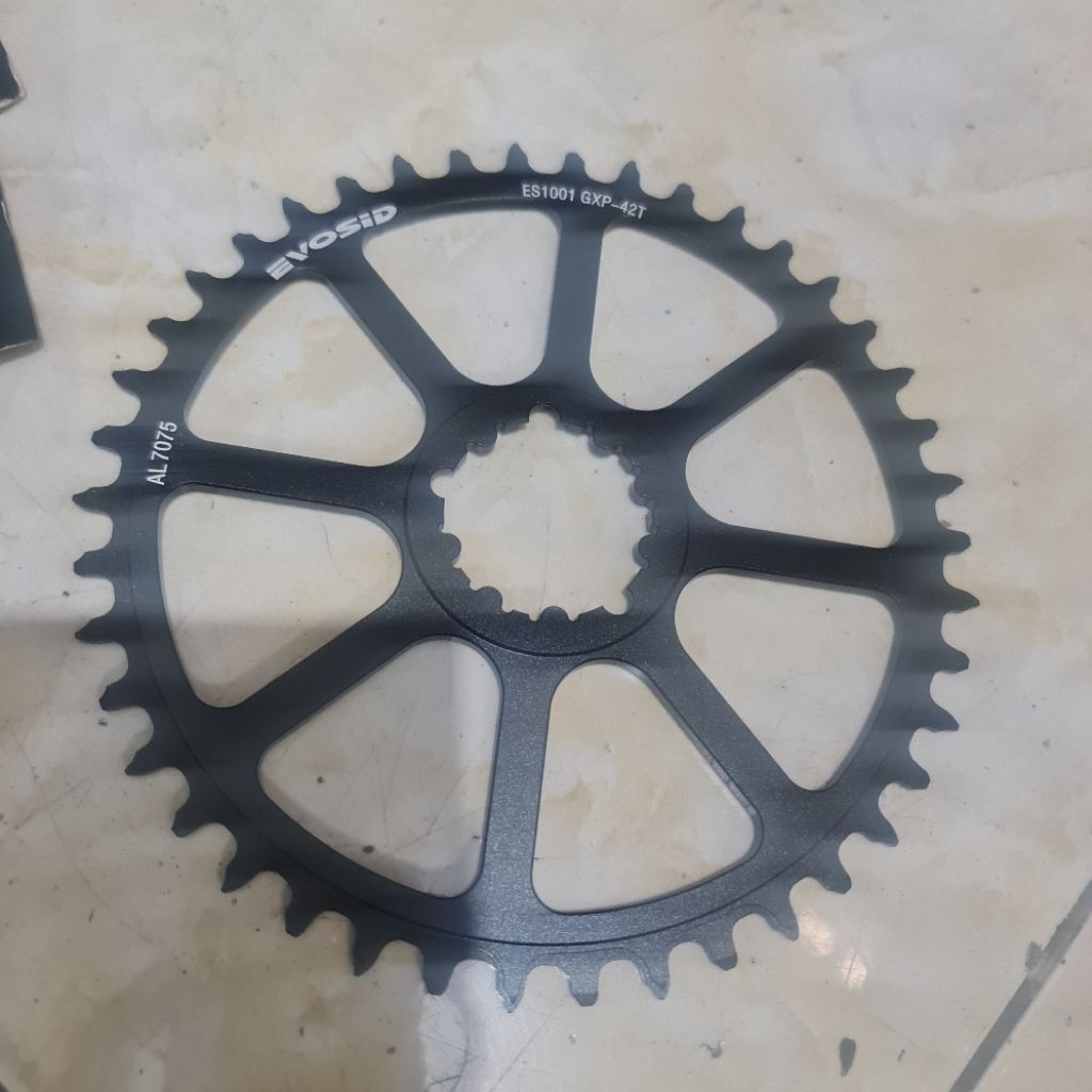 chainring evosid sram gxp 3bolt full cnc alloy 7075 tersedia hitam 42t