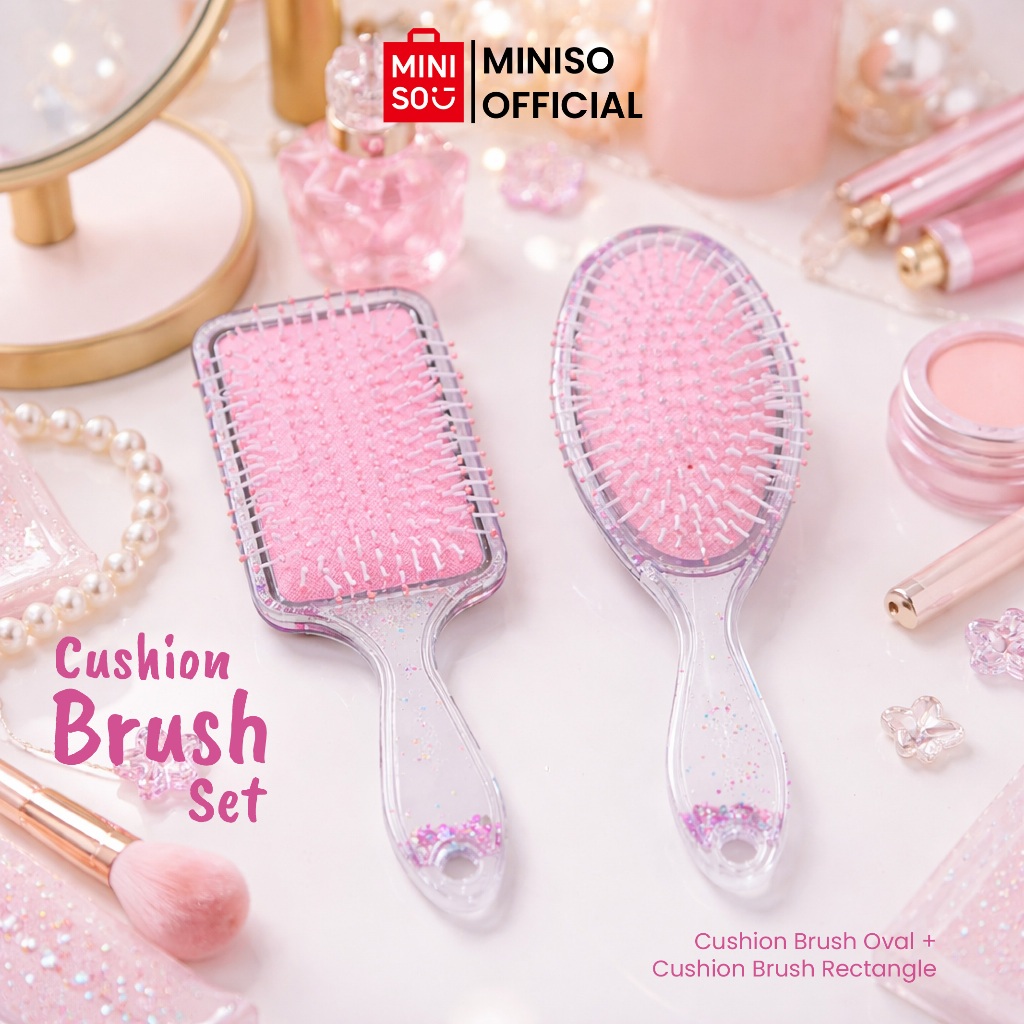 [BUNDLE 2 IN 1] Miniso Official sisir rambut wanita cushion hair brush comb catokan sisir