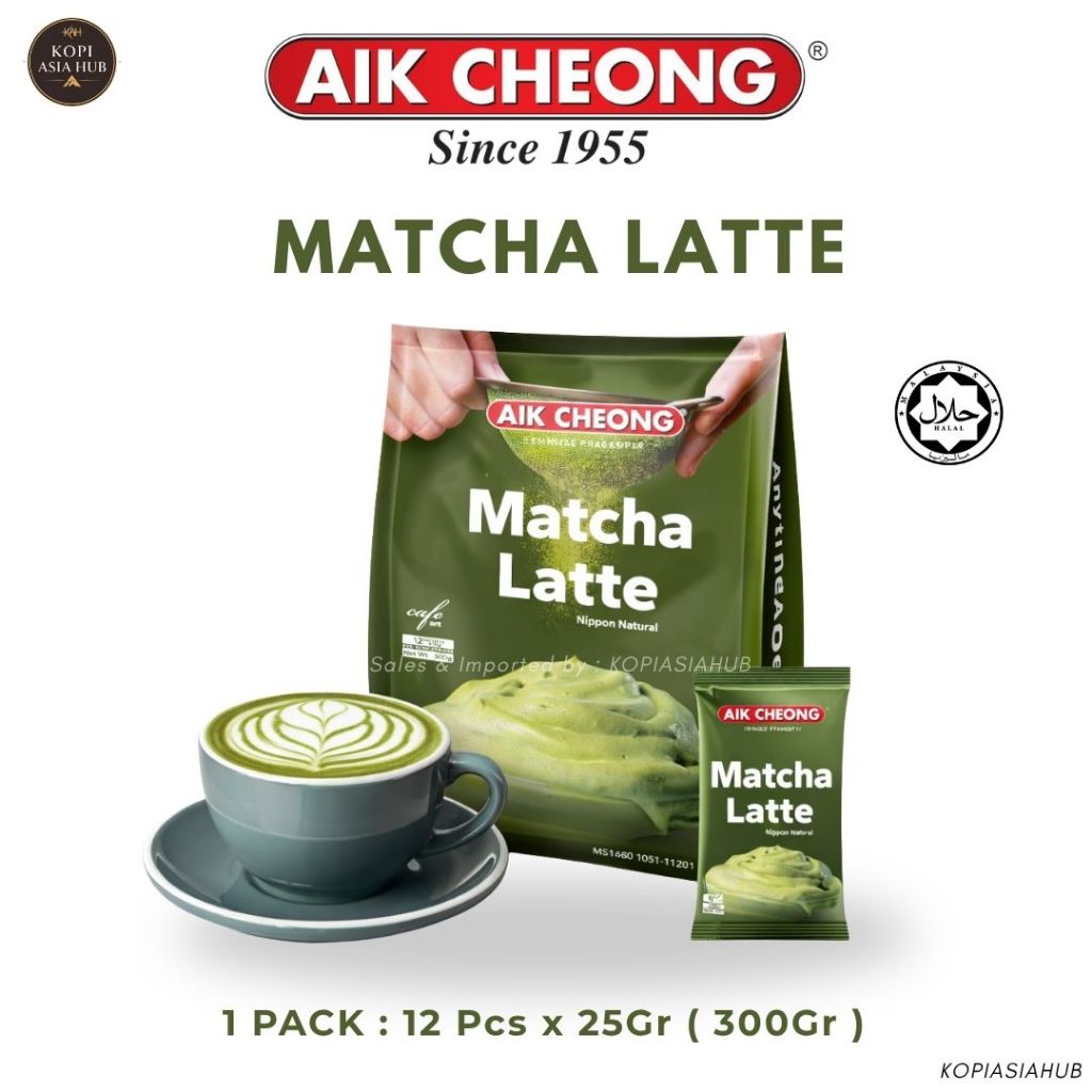 AIK CHEONG MATCHA LATTE / GREEN TEA Cafe Art (25g x 12 Sachets)