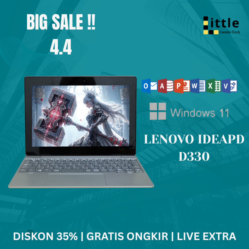 Lenovo Ideapad D330 2in1 Touchscreen Intel Celeron N4000 Murah Begaransi