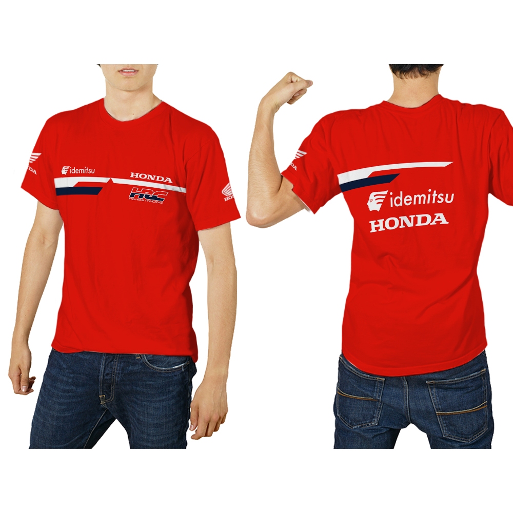 Baju Kaos Jersey Pria Honda Team Asia Moto3 Motogp Merah Custom Full Print