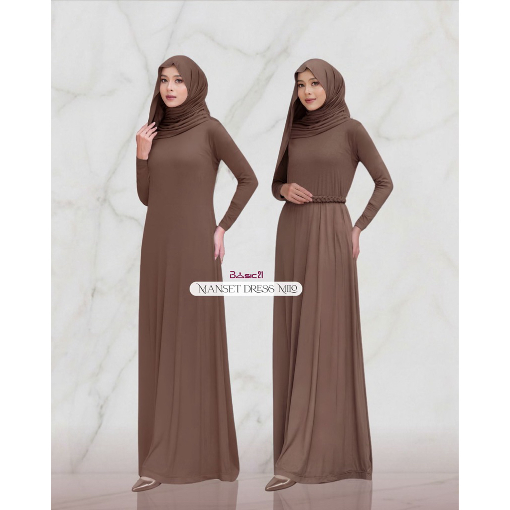 Manset Dress Muslimah Premium Rayon Kaos - Inner Gamis Long Dress Adem & Stretch - Inner Manset Baju