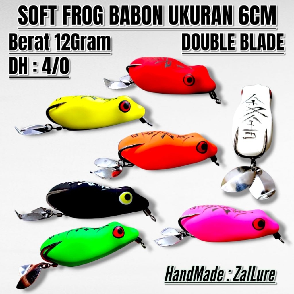 SOFT FROG ZAL LURE UKURAN 6CM 12GRAM HOOK 4/0 DOUBLE BLADE