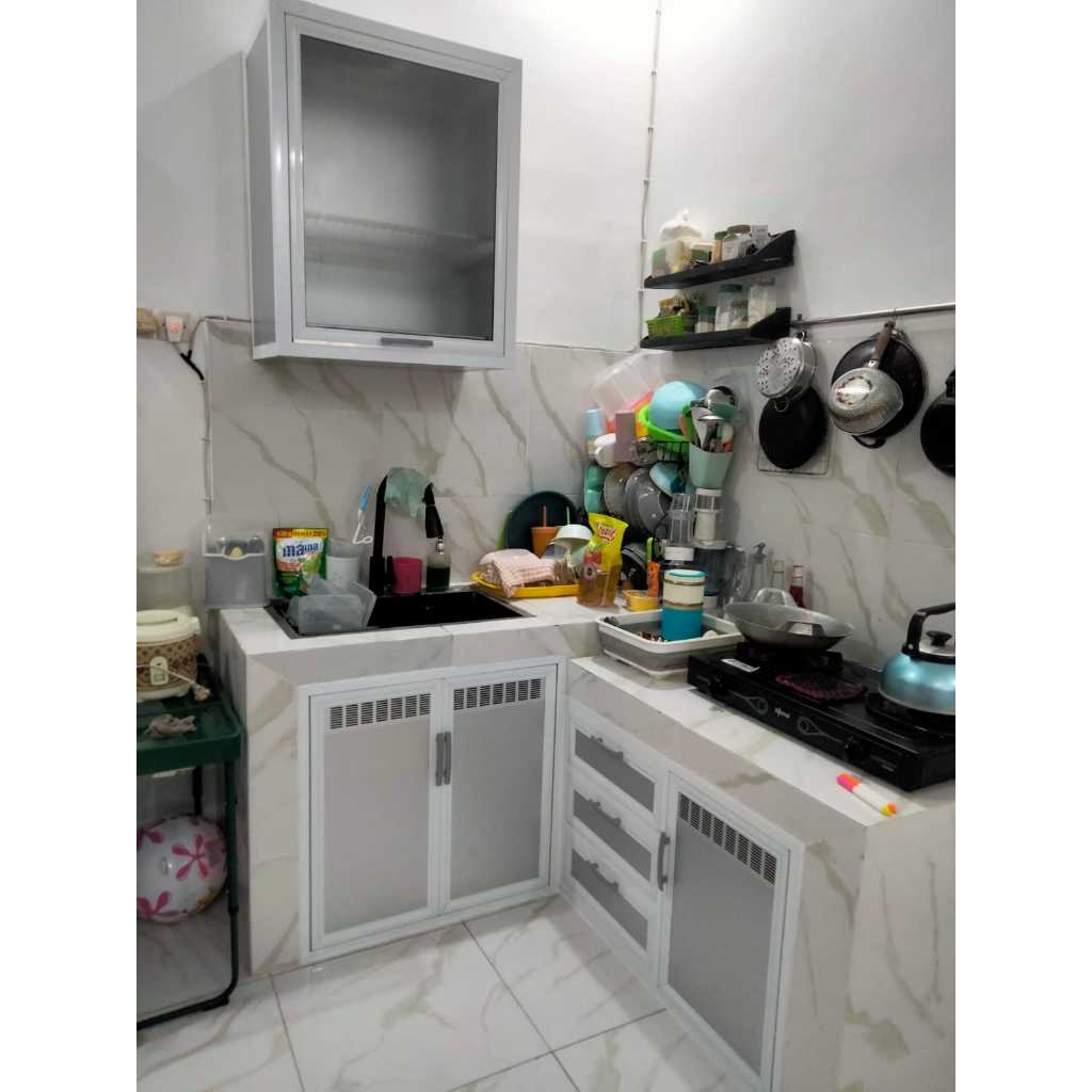 KITCHEN SET ALUMUNIUM PUTIH CUSTOM