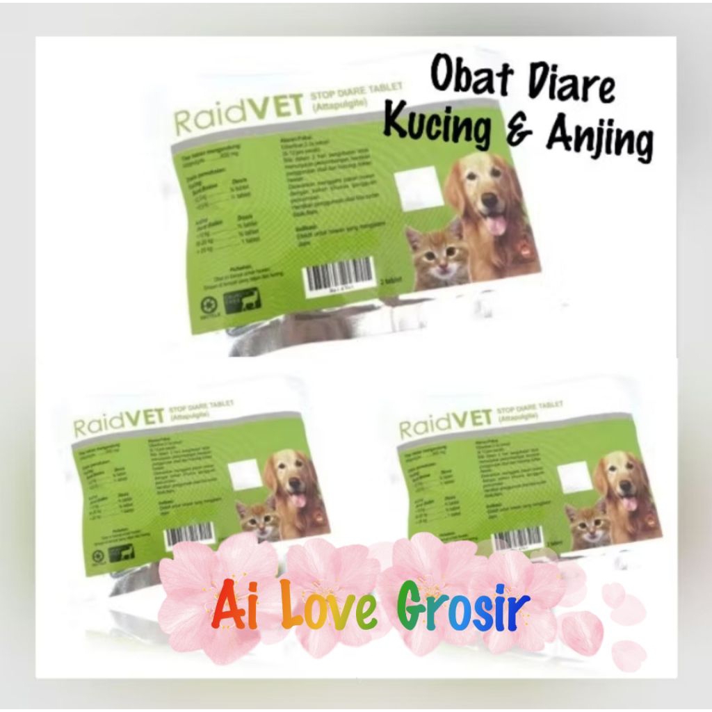 Obat Diare Kucing dan Anjing RAID ALL Tablet