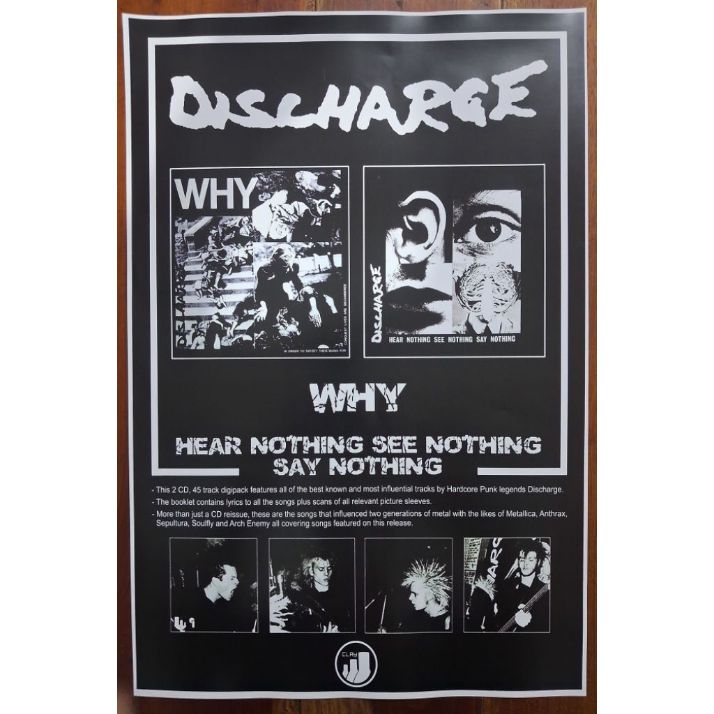 [poster band] Discharge Hear Nothing See Nothing Say Nothing | Discharge Why | Poster Discharge | Po