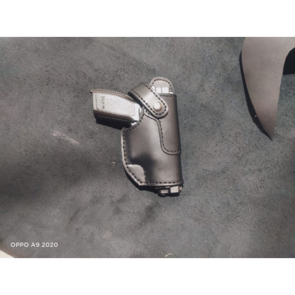 HOLSTER HS9-HS9 CUB COMPACT TNI-POLRI SARUNG SENJATA KULIT BERKUALITAS MODEL LUAR/ PINGGANG