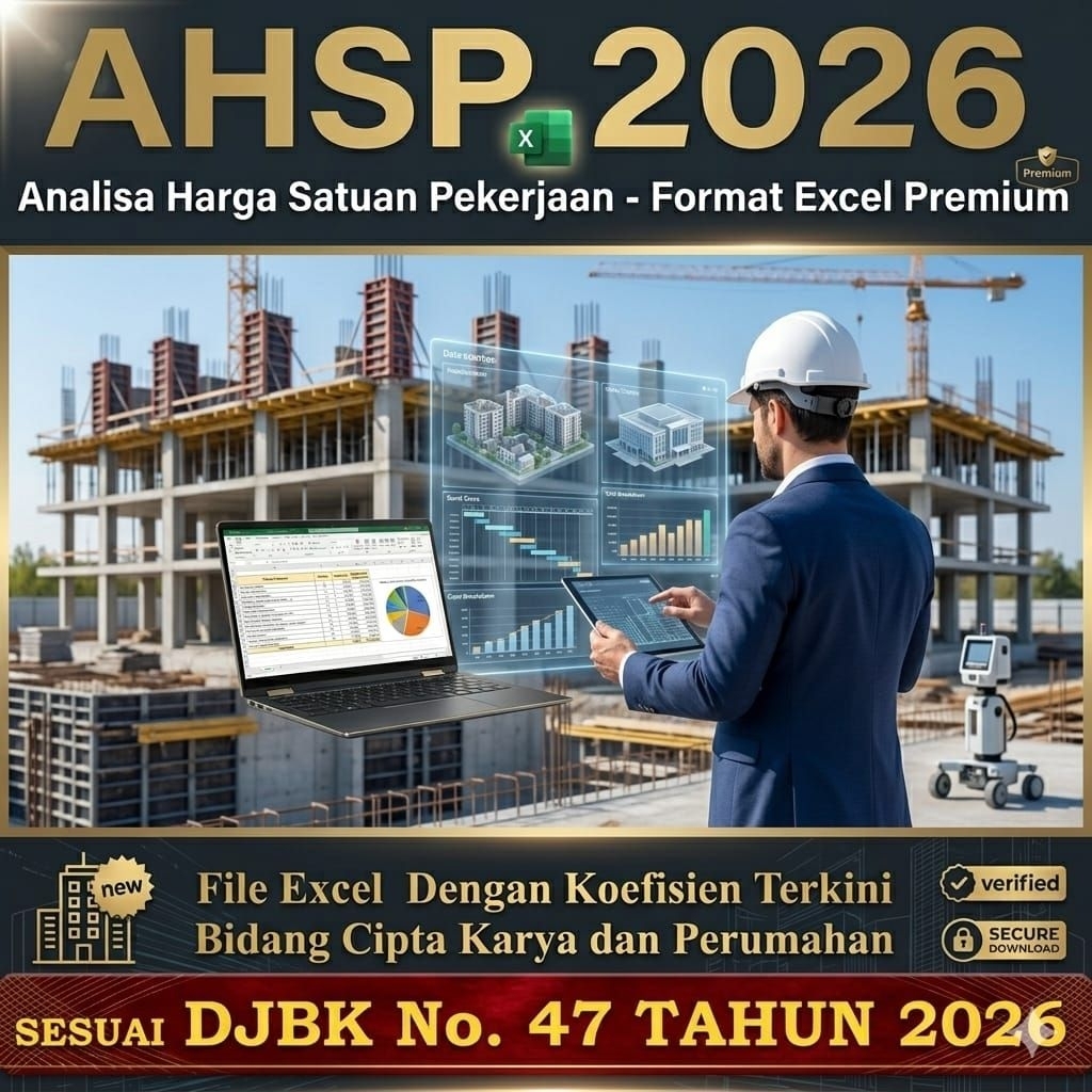 AHSP NO 47/SE/DK/2026 - Analisis Harga Satuan Pekerjaan Cipta Karya dan Perumahan Excel + Bonus AHSP