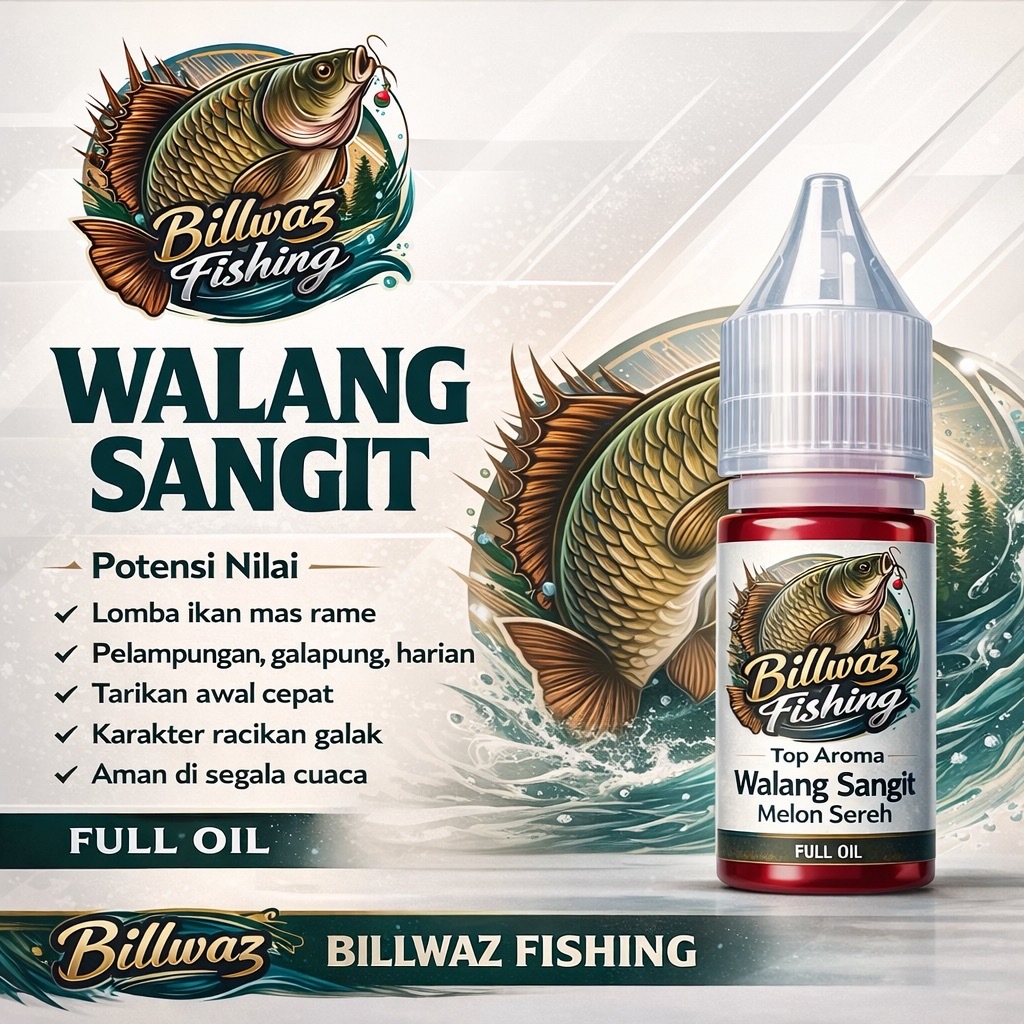 Essen Ikan Mas Super Tajam Walang Sangit Melon Sereh - Aroma Cepat Rangsang Ikan