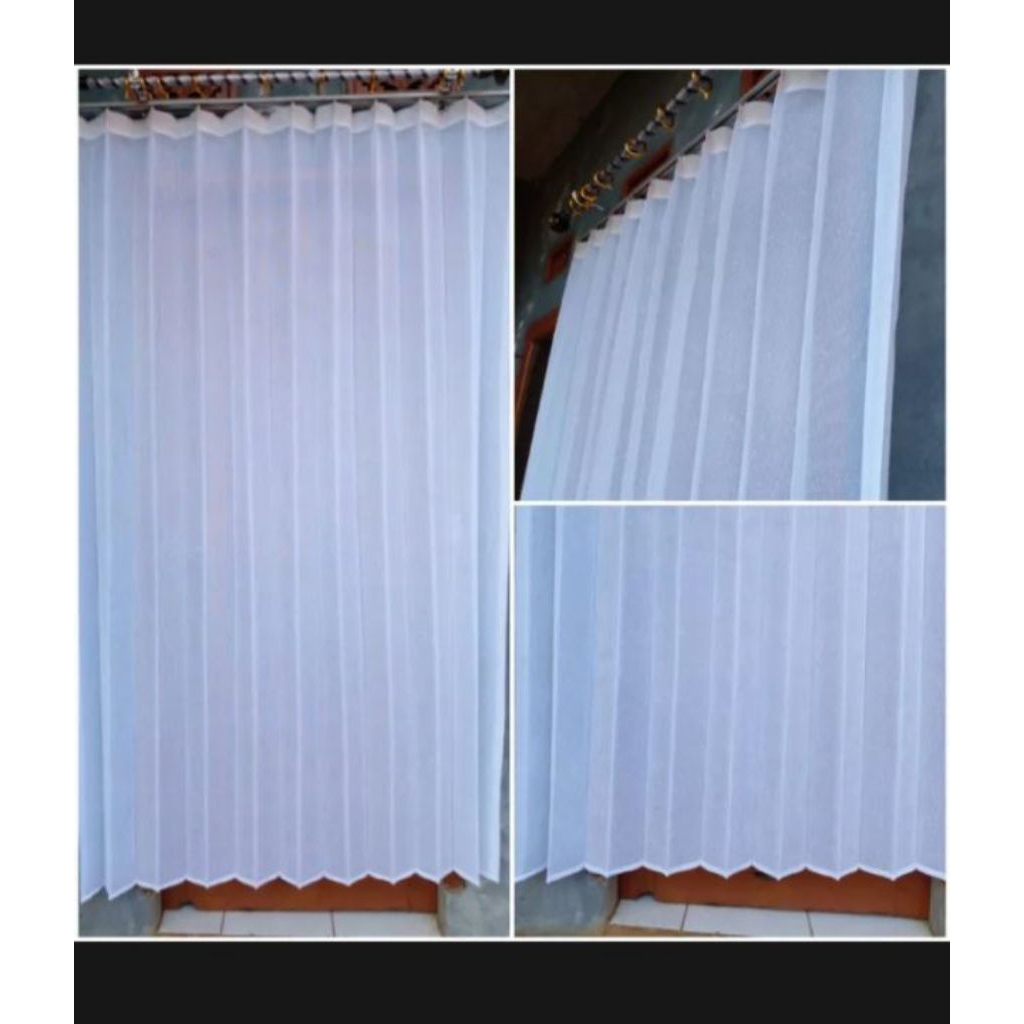 Gorden Vitrase Polos Putih - Bahan Tipis, Transparan, Motif Polos