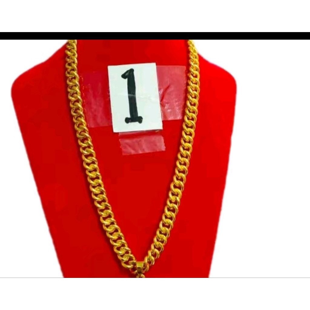 Kalung rantai gajah kuningan lapis emas