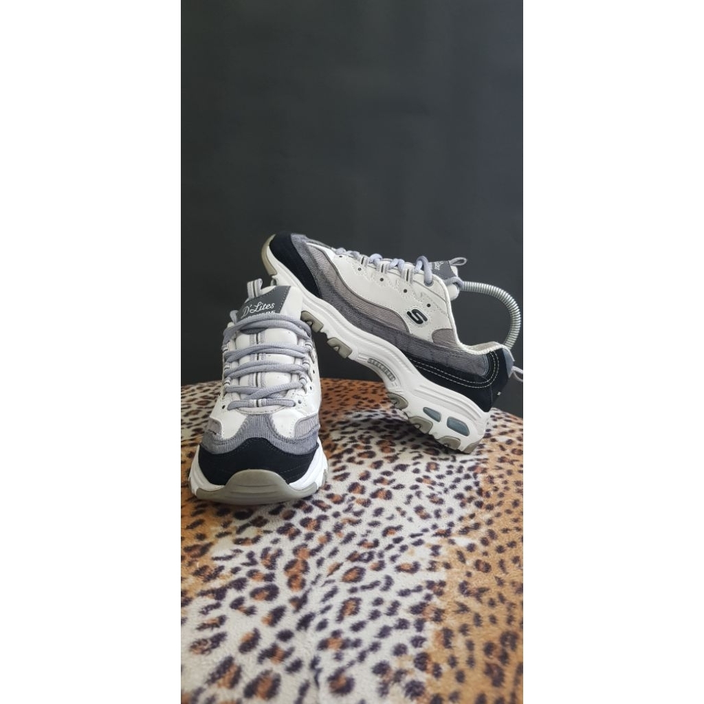 Skechers D Lites Black Gray Second Original