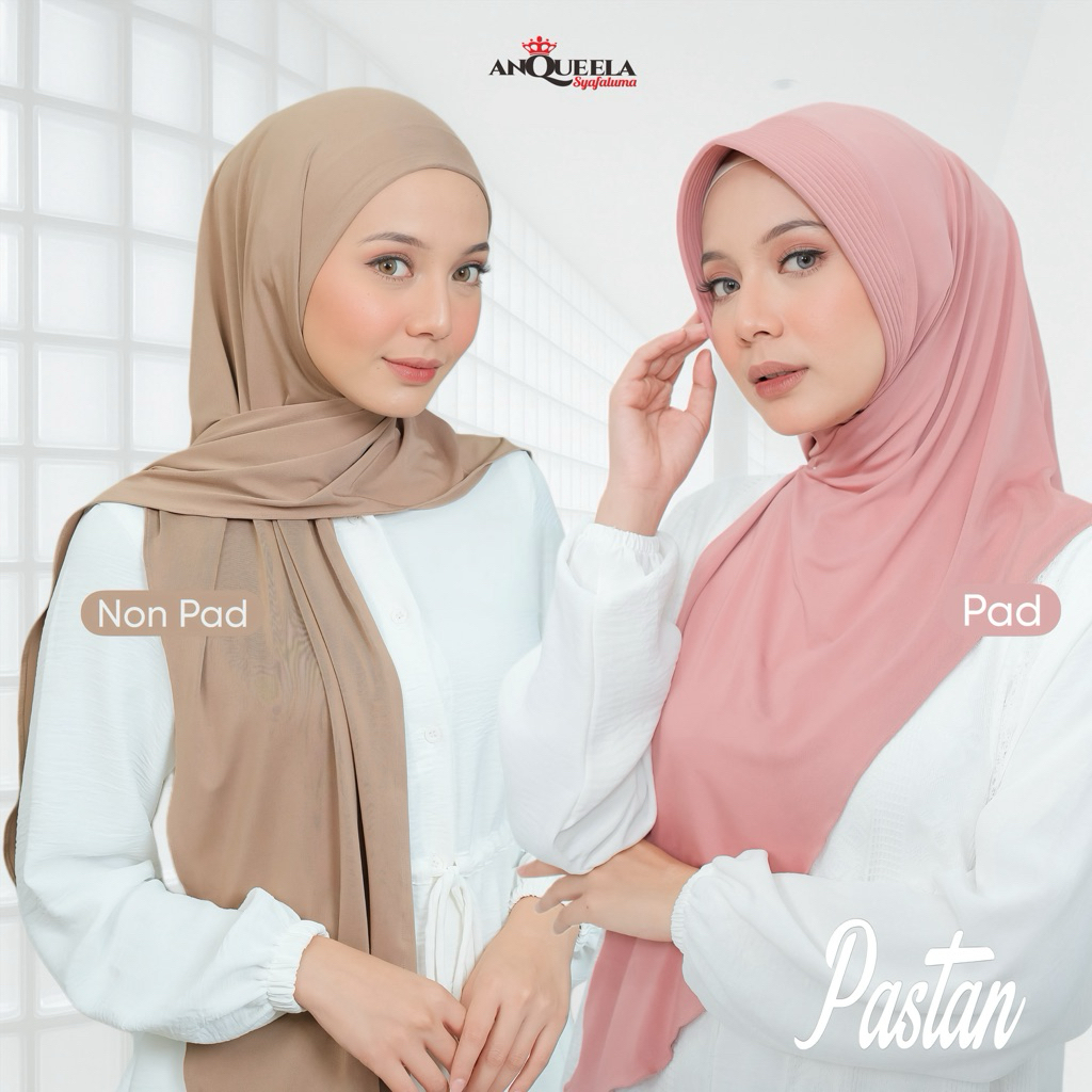 ANQUEELA SYAFALUMA_ PAD SYRIA PASTAN | Pasmina Instan Hijab bergo instan MATERIAL JERSEY