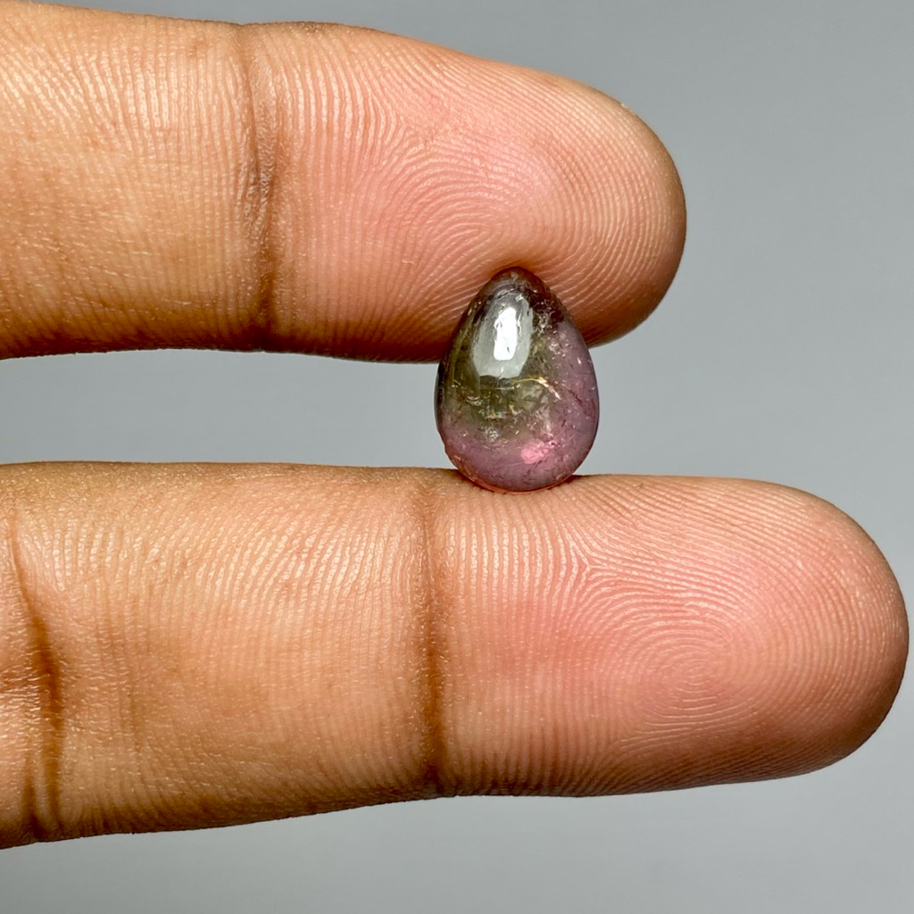 Natural Bicolor Tourmaline Batu Bicolor Turmaline Pink Green Tourmaline Cabochon Pear shape Dim 12.5