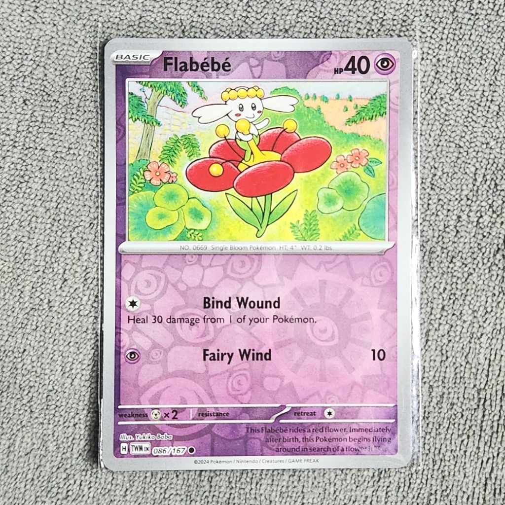Flabebe Pokemon Card EN [Reverse Holo] - Original TCG TWM en Kartu English / Inggris