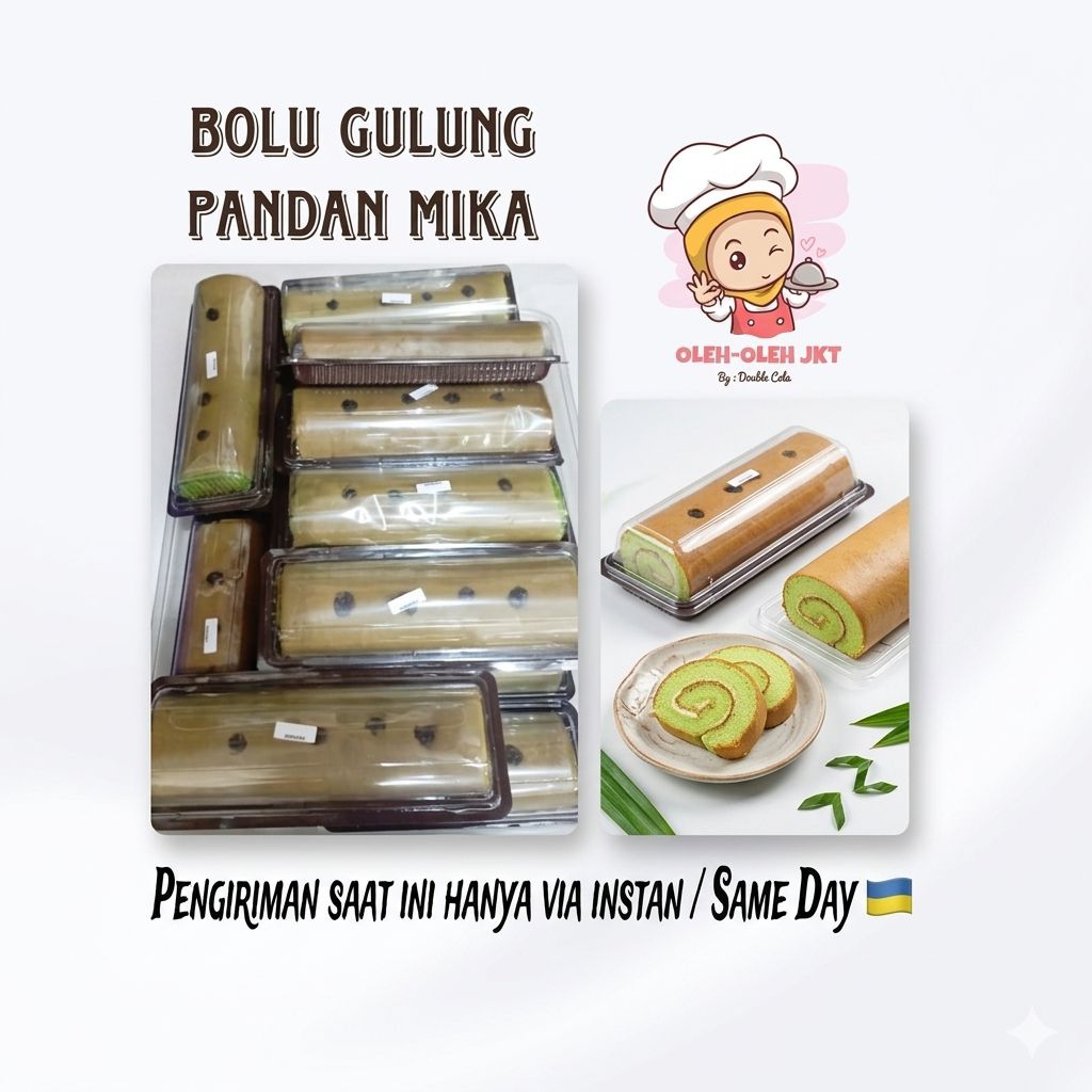 Bolu Gulung Pandan Mika / Bolu Gulung Double Cola / Bolu Gulung