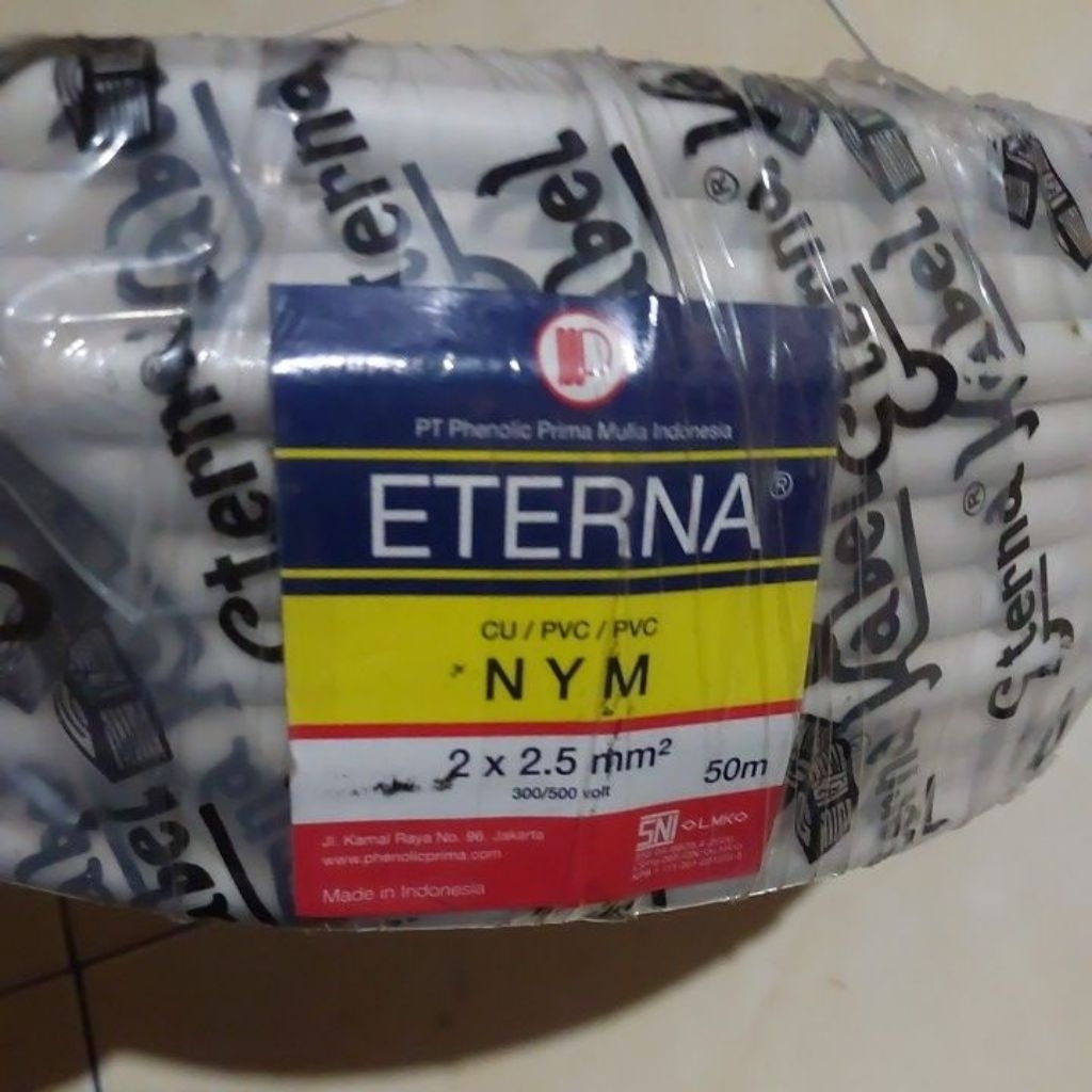 ETERNA CABLE NYM 2X2.5MM 50M ORIGINAL+kabel supreme 1x1.5 nyaf 100 m biru