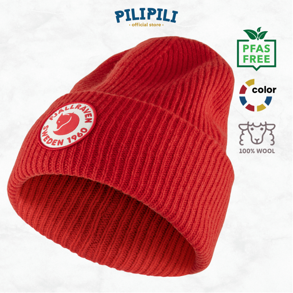 Fjallraven 1960 Logo Hat - Original Beanie Lambswool Topi Musim Dingin Pria Wanita