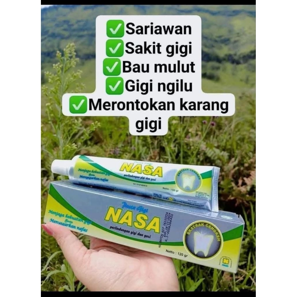 pasta gigi nasa original BPOM & pasta gigi nasa plus garam Himalaya Eucalyptus