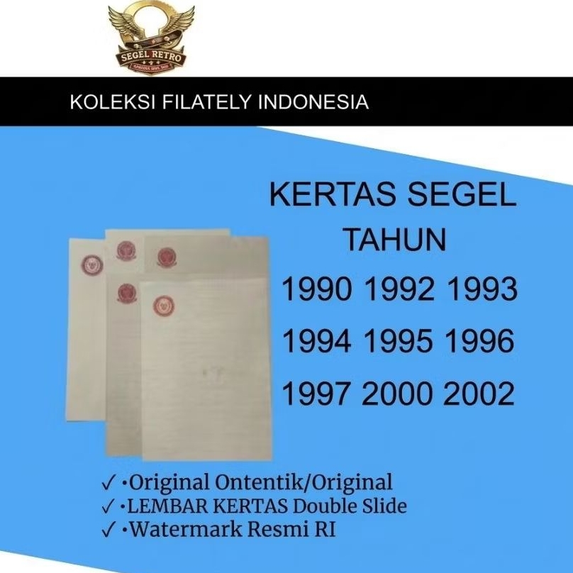 Kertas Segel Tahun 1990 1992 1993 1994 1995 1996 1997 2000 2002