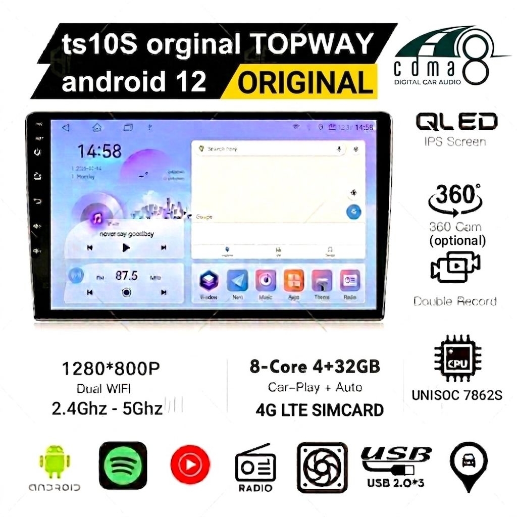 Head Unit Android topway TS10S original