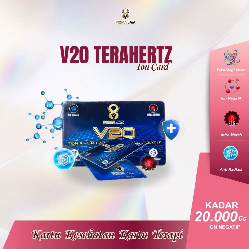 V20 TERAHERTZ/ Kartu Terapi Kesehatan Ion Negatif/ Melancarkan Peredaran Darah Mencegah Stroke