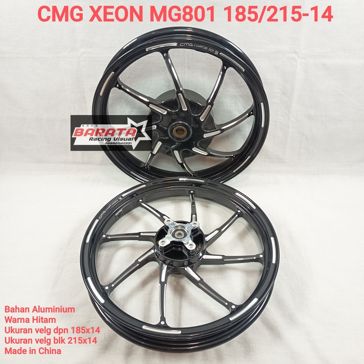 VELG CMG MOTOR XEON MG801 185/215 RING 14 HITAM