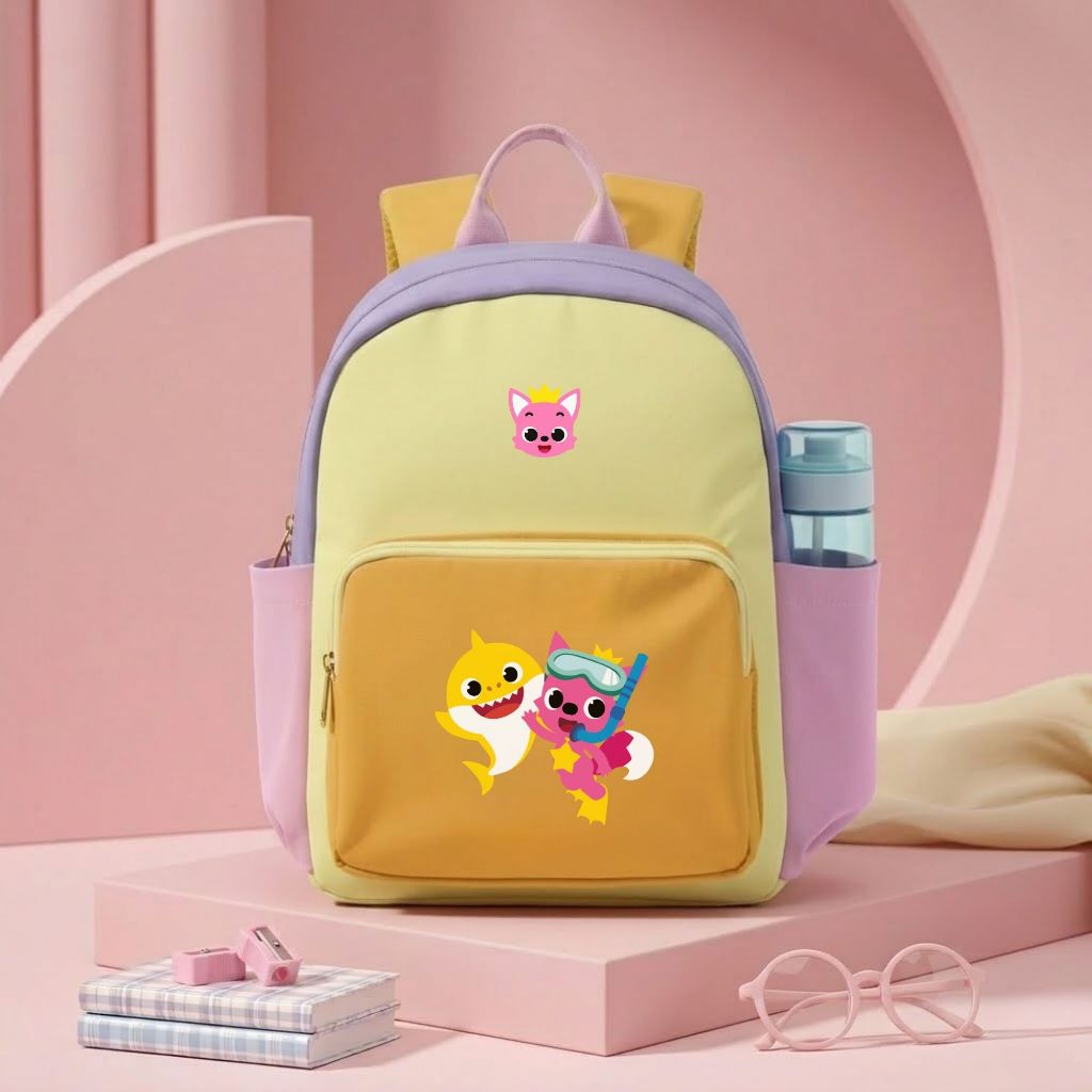 Catenzo - Tas Sekolah Anak Perempuan Casual Kasual Ransel Kantong Ori Original Produk Lokal Tas Anti