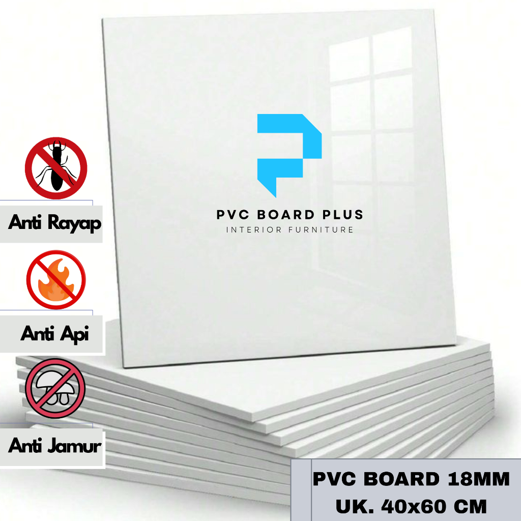 PVC Board 18mm Ukuran 40x60cm | Custom PVC Foam Board | PVC Board Plus | Material Kontruksi | Materi