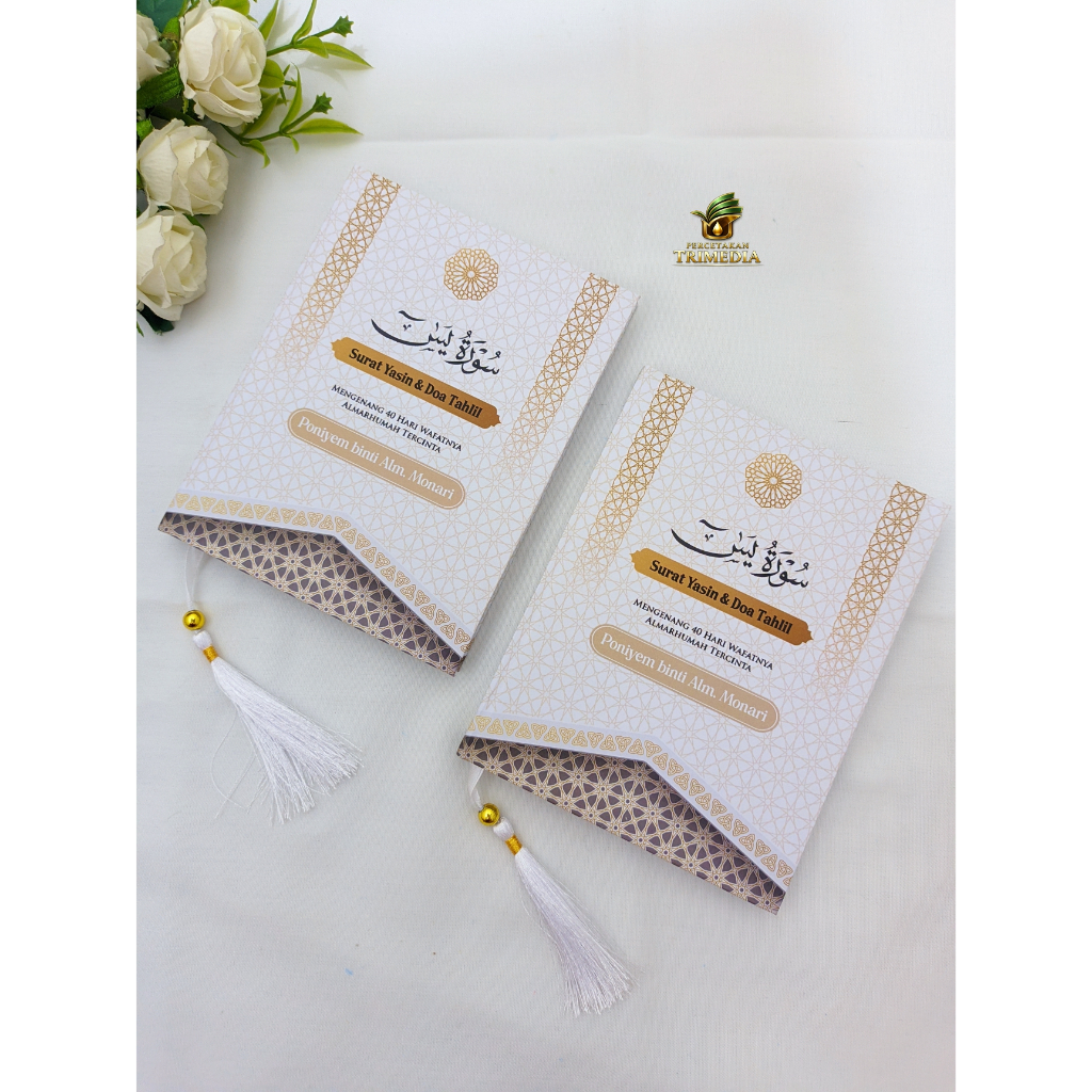 Buku Yasin dan Tahlil, Hard Cover Custom isi buku 192 Halaman ART PAPER / GLOSSY + Rumbai (3 Hal. Si