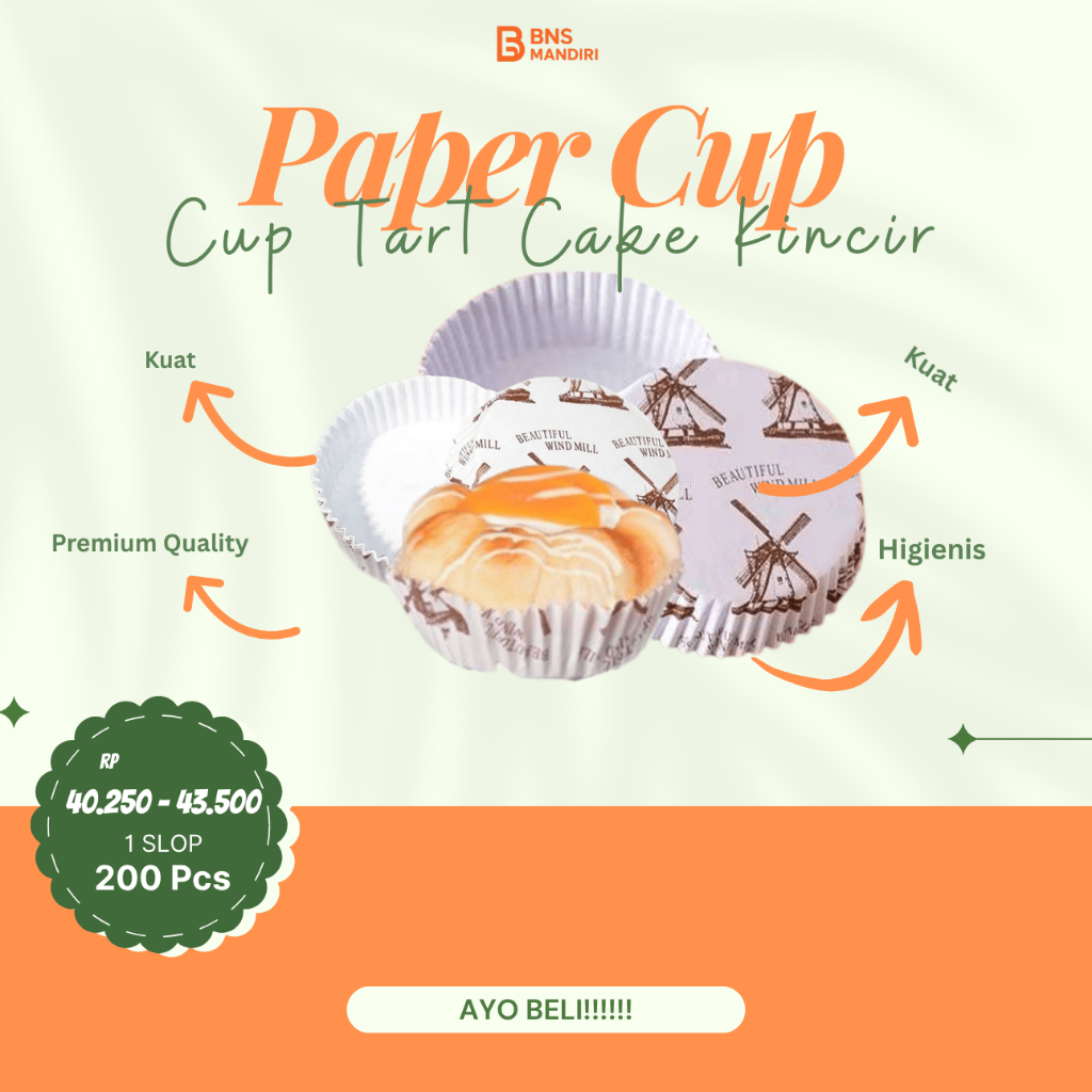 Paper Cup Diameter 7 & 8 cm Cup Kertas Kue Tahan Panas dan  Food Grade