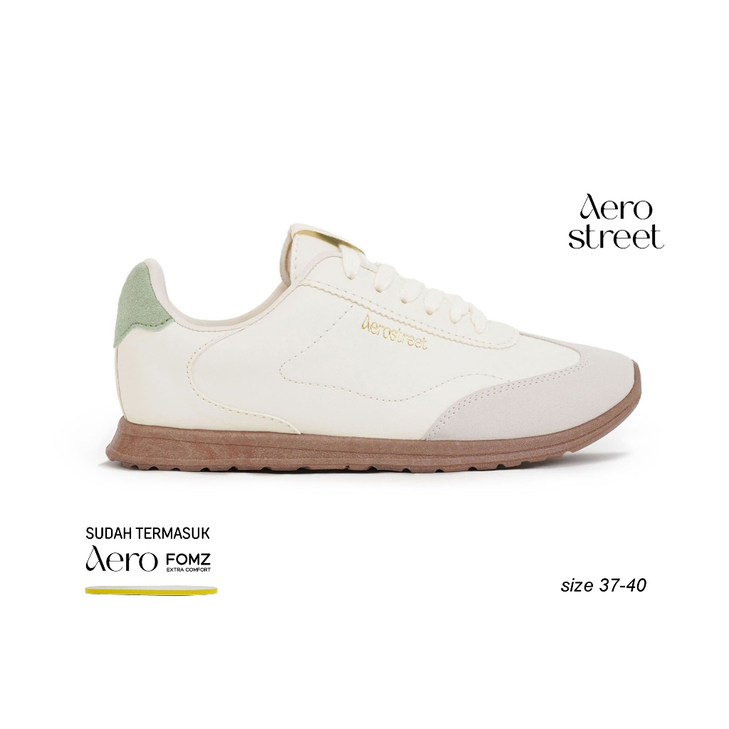 Aerostreet 37-40 Verona Coklat Muda Natural Hijau - Sepatu Sneakers Wanita