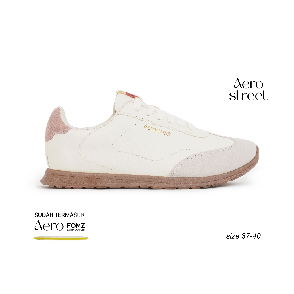 Aerostreet 37-40 Verona Coklat Muda Natural Pink - Sepatu Sneakers Wanita