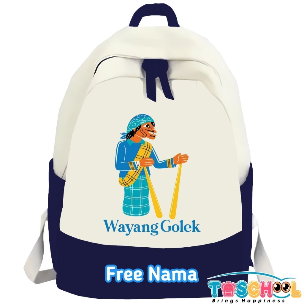 TAS RANSEL ANAK KARAKTER WAYANG GOLEK KESENIAN WAYANG GOLEK FREE NAMA