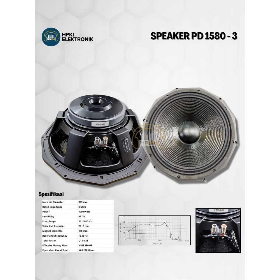 SPEAKER KOMPONEN PD 1580 VC 3 INCH SPEAKER PD 1580 COIL 3 INCH SPEAKER PD1580 - 3