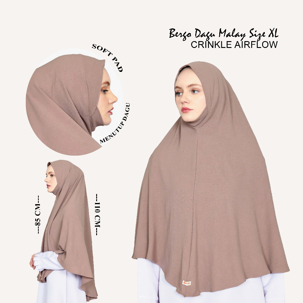 Rubina Bergo Dagu Malay XL Crinkle Airflow --