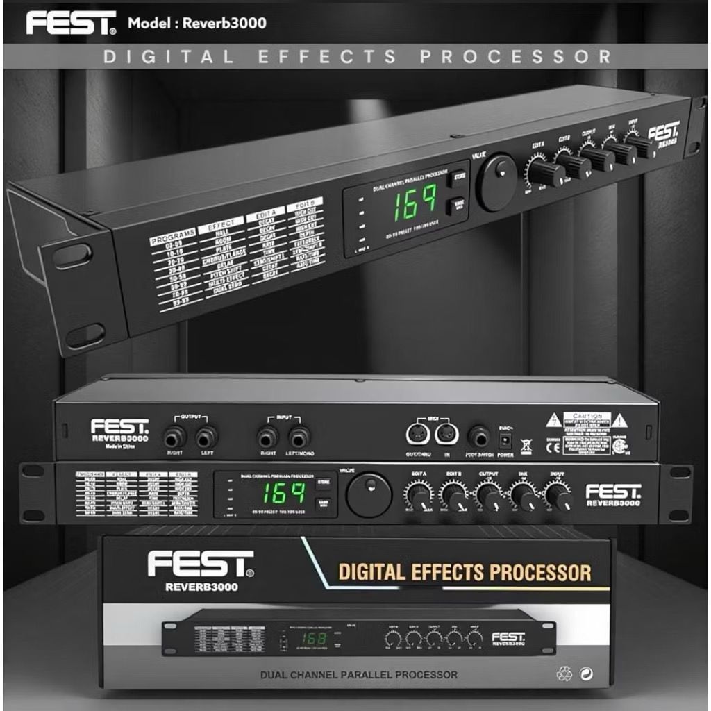 Efect vokal Fest Reverb3000 Original efek vokal Reverb 3000