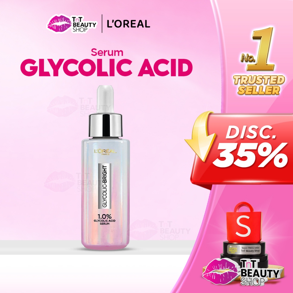 L'Oreal Paris Glycolic Bright Instant Glowing Face Serum 15ml - 30ml | Skincare Brightening Loreal G