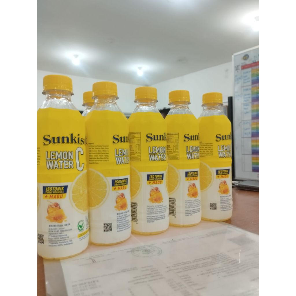 Minuman Botol Sunkist Rasa Jeruk dan Lemon Madu 1 Dus  isi 12 Botol