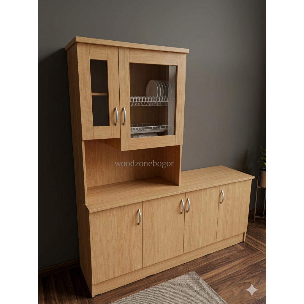 Lemari Dapur Minimalis Kayu Modern - Kitchen Set Rak Piring