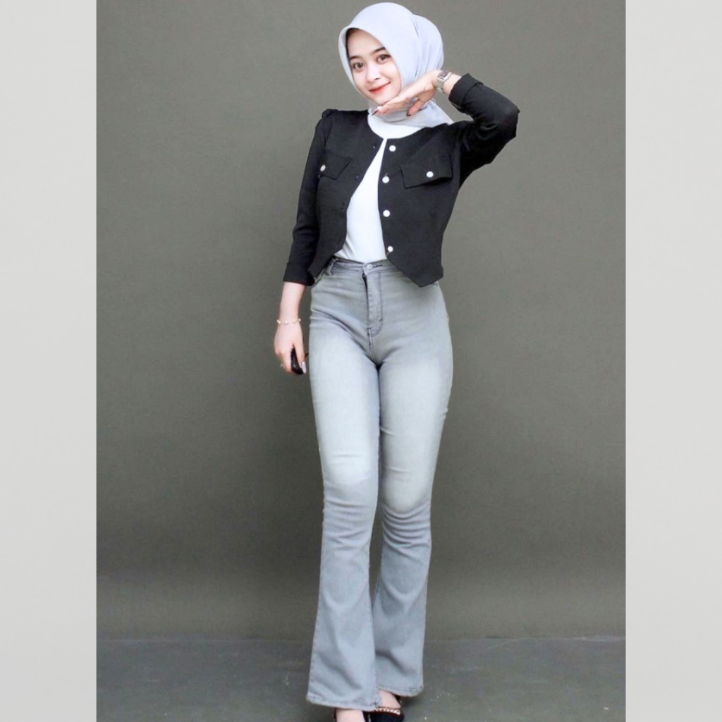 Highwaist Cutbray Jeans Retro Wanita-Celana Jeans Cutbray wanita Model Retro Korea Terbaru