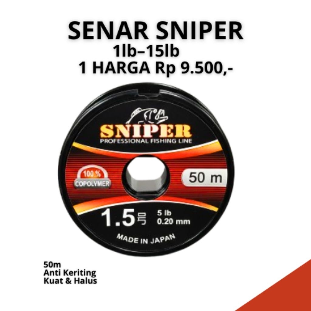 Senar Pancing Sniper 50m 1lb–15lb Hijau Yarite & Brown Nilon | Senar Pancing Murah Anti Keriting Kua