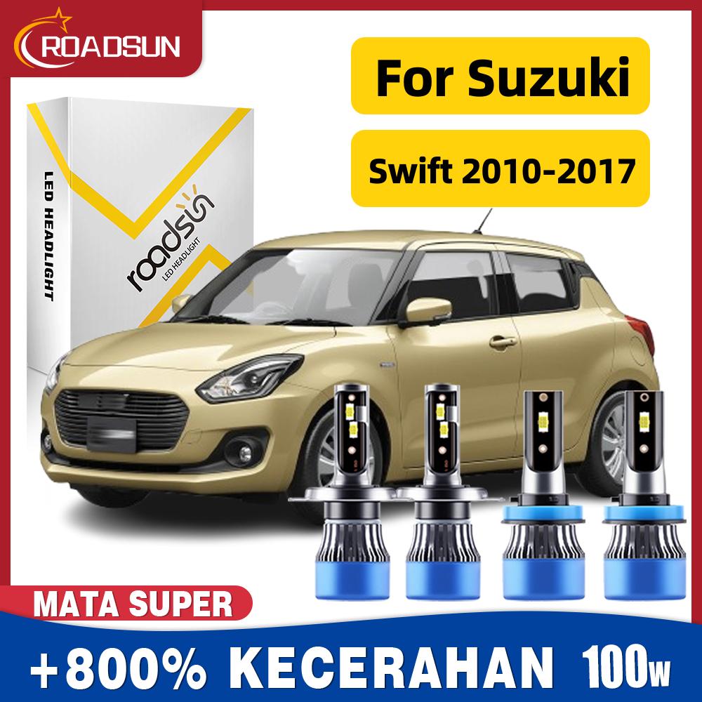 Cocok untuk Suzuki Swift 2010-2017 Led Lampu Depan Mobil Bohlam Hi/Lo Beam Lampu kabut Super Terang 