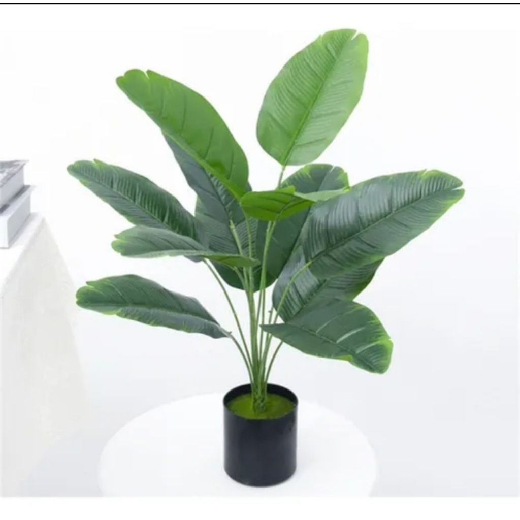 (35) Pohon pisang artificial 12 daun - Tanaman pisang artificial 12 cabang 60 cm - Pohon pisang arti